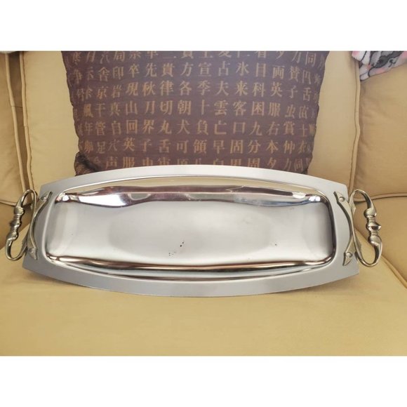 Kromex VTG MCM Charcuterie Board Serving Trays Platters Chrome Round/Oval - Picture 7 of 10